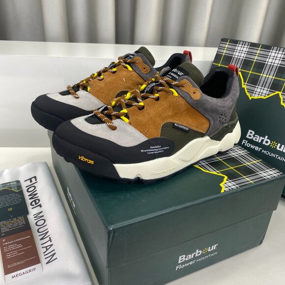 Flower MOUNTAIN NANGA Collaboration Sneaker in Brown&White&Gray&Black Suede - Picture 1 of 9